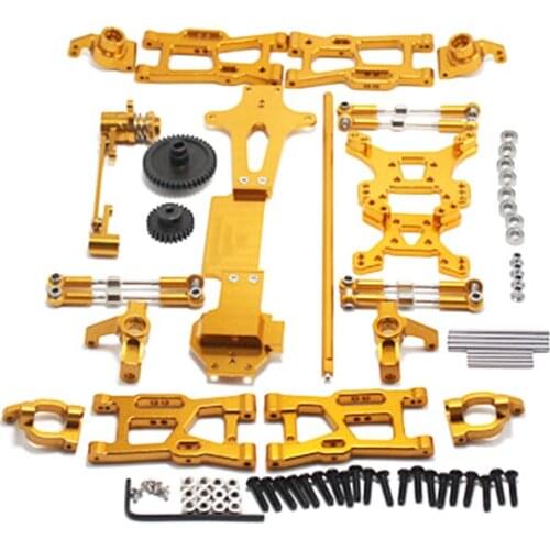 For WLtoys 1:14 144001 RC Car Full Upgrade Spare Parts Metal C Seat Steering Cup Swing Arm Central Drive Shaft