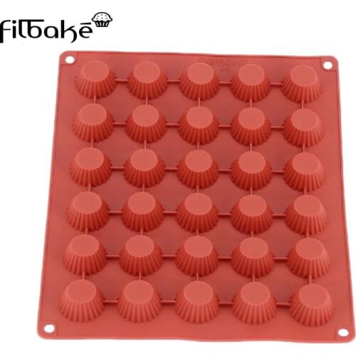 FILBAKE DIY Bakery Tools Food Grade Silicone 30 Cavity Circular Muffin Saucers Handmade Cupcake Mold Tools Of Baking Tools