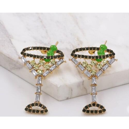 JURAN Hot Brand Stud Earrings Chic New Elegant Crystal Rhinestone Earrings For Women Trendy Women Earrings Jewelry 2 Colors