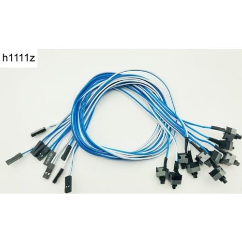 10Pcs 2Pin 50cm SW PC Power Cable on/off Push Button ATX Computer Switch Wire Power SW Switch Cable Re-start Cord for BTC Mining