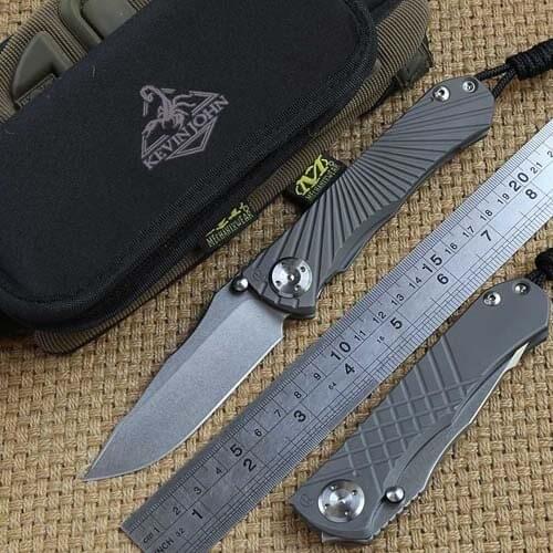 KEVIN JOHN Umnumzaan Real M390 blade Titanium ball bearing camping hunt outdoor kitchen survival pocket EDC tool folding knife