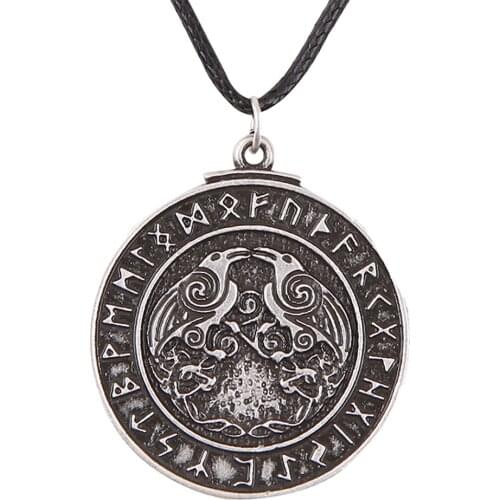 1pcs 4032 Triskele Ravens Necklace Pendant Triskelion Symbol Norse Vikings Runes Necklaces Pendants Odins Raven Charm Lead Free