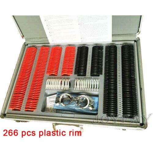Trial Lens Set Kit 266 pcs Plastic Rim Optical lenses + 1pc Frame+ Aluminum Case