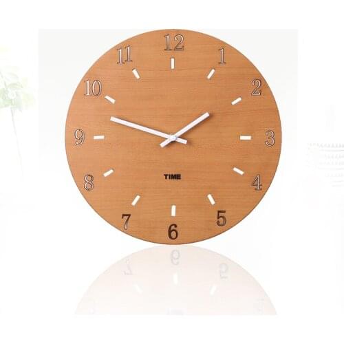Creative Wall Clock Living Room Minimalist Modern Home Round Personality Silent Garden Pine Solid Wood Dedicated Fashion
