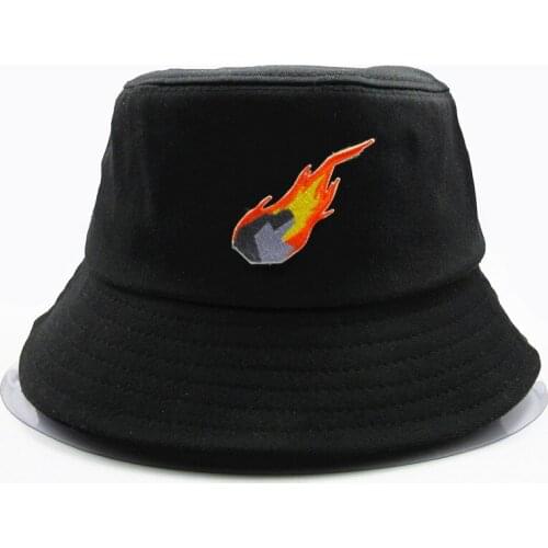 LDSLYJR Rock embroidery cotton Bucket Hat Fisherman Hat outdoor travel hat Sun Cap Hats for men and Women 192