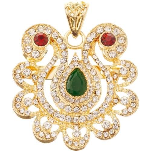 Morocco Brooch Large Size Rhinestone Brooch French Crochet Womens Jewelry