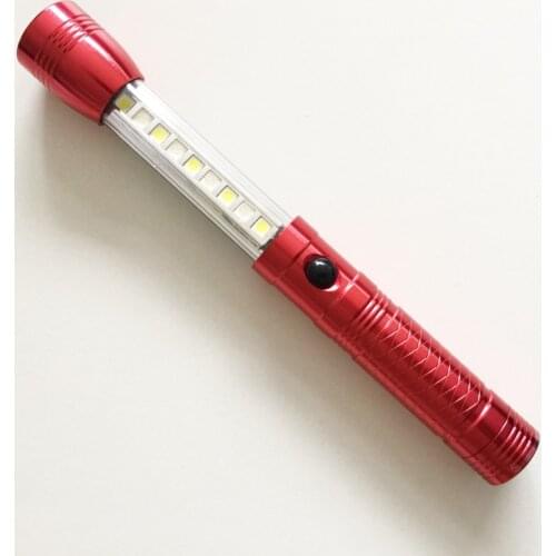 Zoomable 3-Modes Car Vehicle Emergency LED Flashlight Torches with Flashing Red Side Light Multifunction Flash light