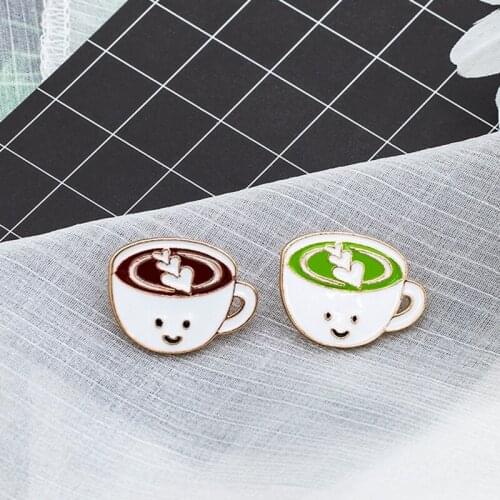 Cute Coffee Cup Enamel Pin Couple Pin Kettle Cup Brooch Men Women Pins Couple Badge Best Friend Cartoon Jewelry