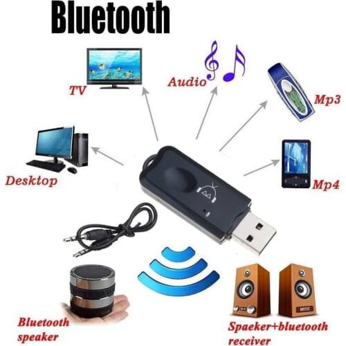 Kebidumei Mini USB Bluetooth 2.1 Adapter Music Receiver USB Bluetooth Player Adapter Handsfree Car kit for PC Computer
