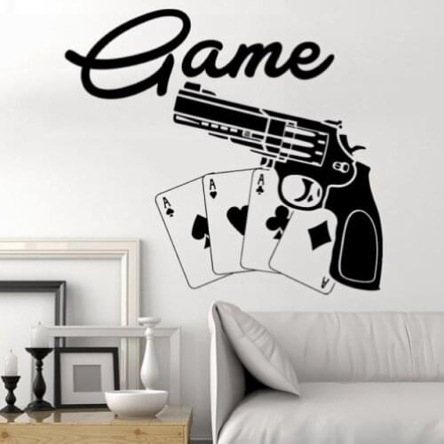 Casino Wall Sticker Gamble Decor Posters Vinyl Room Decoration Decals Decor Mural Casino Car Gambling Poker Decal