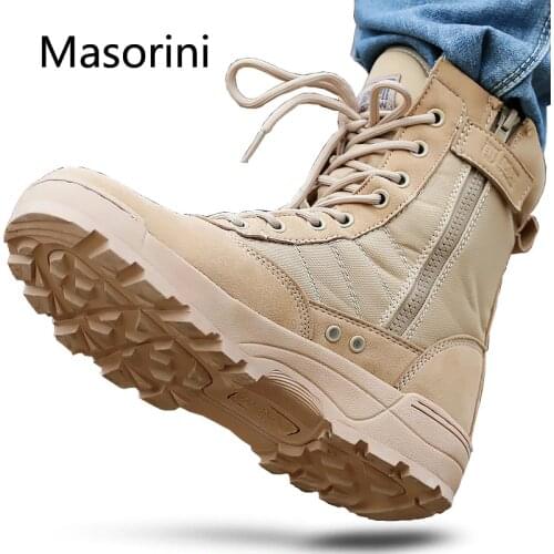 Non-slip Men Desert Tactical Military Boots Mens Working Safty Shoes Army Combat Boots Militares Tacticos Zapatos Men Boots