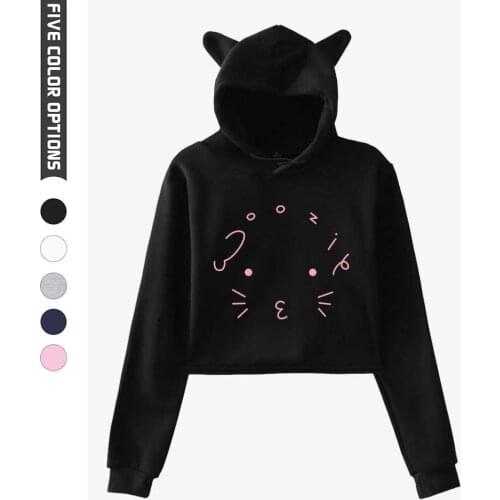 2020 New Kpop SEVENTEEN Cropped Hoodie Sweatshirt Pullovers Harajuku kawaii Crop Top Hooded Tops Female Streetwear Hip Hop Cloth