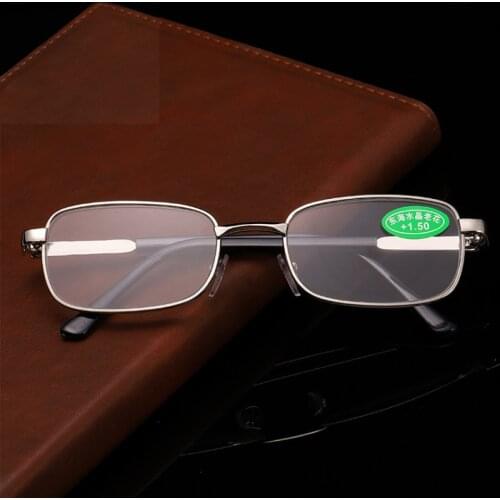New Natural Crystal Glass Lense Reading Glasses Men Women fashion Metal Frame Anti-Blue Light Presbyopia Glasses Diopter +1.0-4