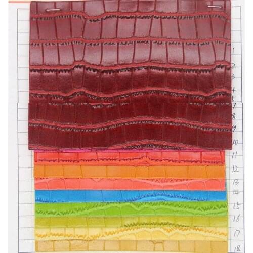 Factory wholesale Semi PU color edge crocodile leather fabric faux leather material