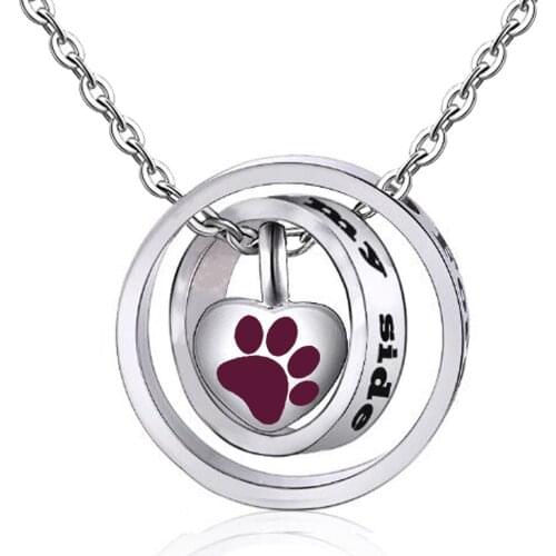 Ashes urn Necklace for Pet Paw no Longer by My Side Forever in My Heart Memorial Keepsake Jewelry