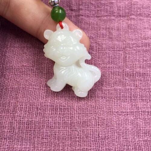 Hetian yu Pendant Zodiac tiger tiger