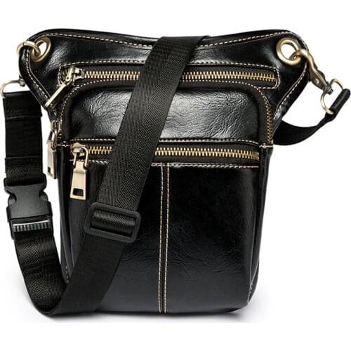 Weysfor Waist Pack Bag Men Leather Drop Leg Bag Fanny Pack Leather Thigh Belt Hip Bum Male Motorcycle Messenger Shoulder Bags