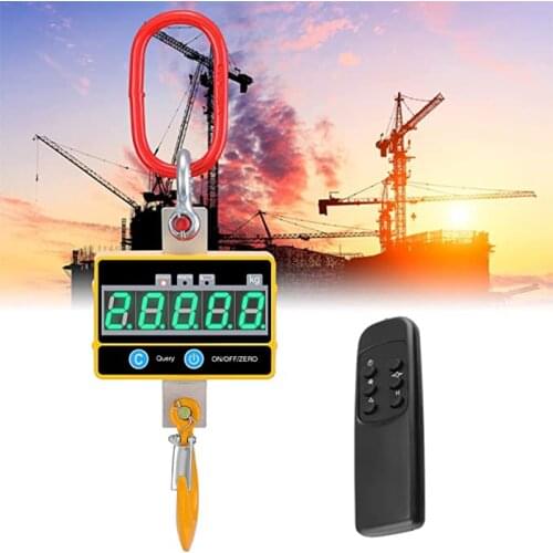Super Clear Digital Crane Scale 1000kg/2000lb Industrial Heavy Duty Hanging Scale Rechargeable with Remote