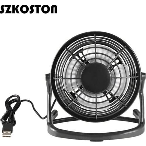SZKOSTON Portable USB 4 Blades Cooler Cooling Fan DC 5V Small Desk USB Mini Fans Operation Super Mute Silent PC Laptop Notebook