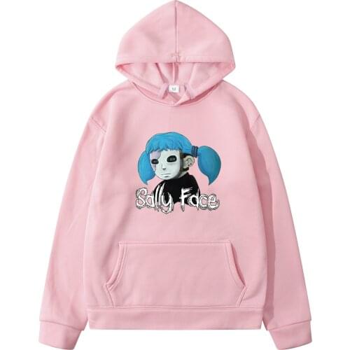 Pink Sally Face Cosplay Print Sportswear Hoodies Mens Streetwear Male Hooded Tops Good Hoodies Japanese Pullover Hoody