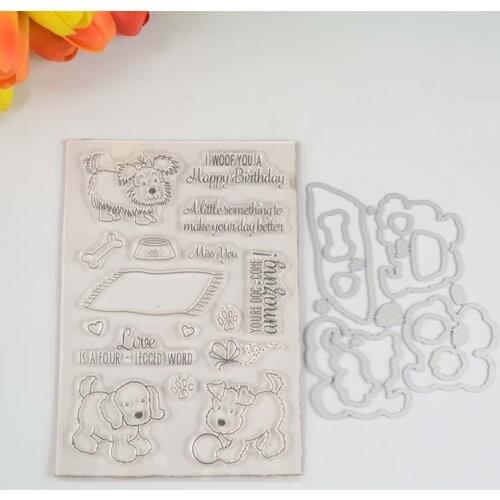 Amazing dog Transparent clear stamp/coordinating die for DIY Scrapbooking/Card Making/Kids Fun Decoration Supplies