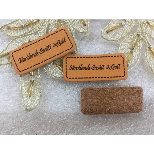 Custom leather labels in high quality for clothes / jeans / bags, artificial leather label, PU patches , debossed/engraved logo