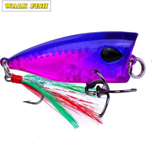 WALK FISH 43mm/4g Fishing Lure New Popper Fishing Baits Wobblers Hard Fishing Baits Artificial 3D Eyes Baits Fishing Tools