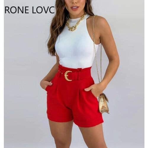 Women Sleeveless Top & Pocket Design Shorts Set Summer Outfits 2021