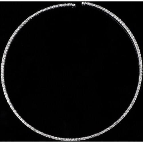 Elegant Choker Necklace Crystal Rhinestone Silver Plated Neckless Women Jewelry Simulated Pearl Choker Necklaces Luxury