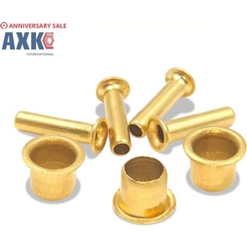 1000Pcs M0.9*2.5/3 GB876 Tubular Rivets Double-sided Circuit Board PCB Nails Copper Hollow Rivet Nuts AXK036