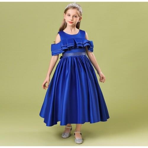 2021 Summer Dresses for Girls 5 To 14 Ages Little Girl Dress Cotton Solid Dress Child Bitthday Party Wedding Clothes