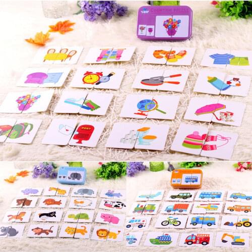 Besegad 32pcs Baby Flash Card Cognition Puzzle Shape Matching Early Education Cards Cognitive Learning Toys for Toddler Kid Gift