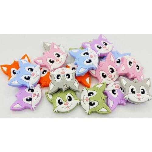 5 Pcs/Pack Baby Cartoon Animal Shape Teether Silicone Beads Molar Toys Infant Teething Soother Gifts