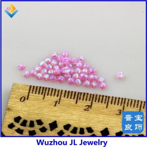 50pcs/lot)Hot sale fire pink op10 opal beads round cabochon 3mm for ring making