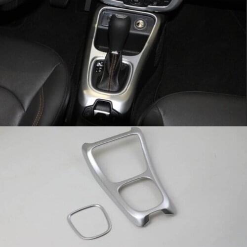ABS Pearl Chrome Inside Interior Gearshift Knob Cover Trim Panel For Jeep Compass 2017 2018