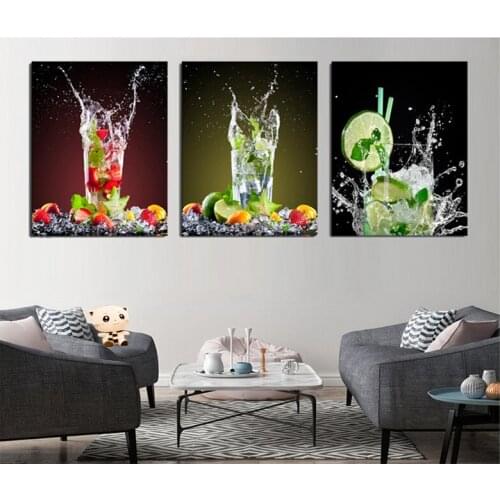 Abstract lemon juice drink Wall Art diamond Painting full square round drill Pictures hobby art painting kitchen 3pcs sets icon