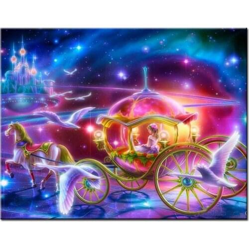 5D Diamond Embroidery Diy Diamond Painting cartoon princess fairy castle Mosaic Christmas Gift Diamond Picture decor YG808