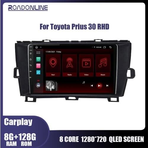 Car Audio For Toyota Prius 30 RHD 2009-2013 Multimedia Stereo Auto DVD Player Navigation GPS BT CARPLAY Android 10 Radio