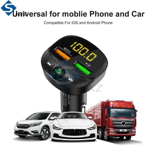 Car Kit Bluetooth 5.0 Handsfree Calling Wireless FM Transmitter LCD MP3 Player Dual USB Charger 3.1A Car Accessories Charger