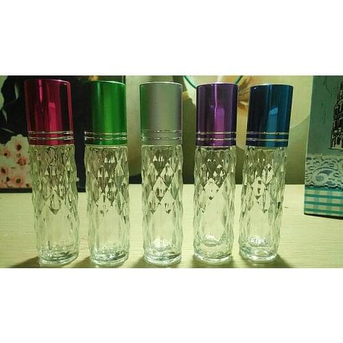 Free shipping 500 x 6ml Roll on perfume bottle 6 ml clear essential oil roll on bottle small glass roller container