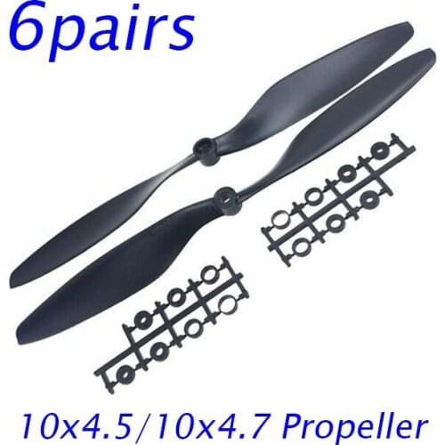 Free Shipping 6 Pairs 1047/1045 RC Airplane Propeller 10*4.5/10*4.7 CW/CCW Propeller For RC Drone/Aircraft/Quadcopter Model