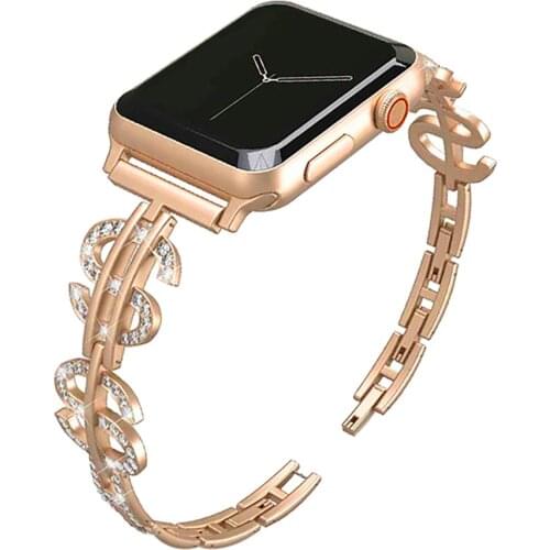 Stainless steel diamond Watchband for apple watch 6 band 44mm 40mm iwatch 42 38mm series 5 4 3 2 1 SE accessories Bracelet strap