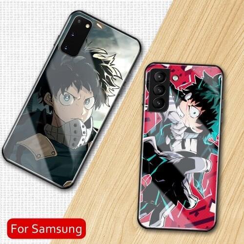 Tempered Glass Case My Hero Academia Midoriya Izuku Sco Cover For Samsung S8 S9 S10 Note 8 9 10 S10e S20 S21FE plus Ultra Cover