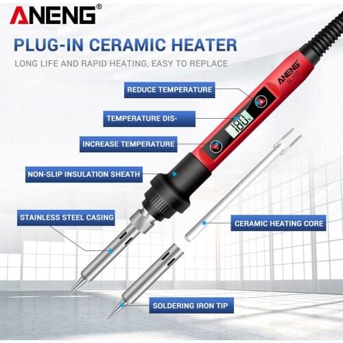 ANENG SL102 60W Digital Electric Soldering Iron 60W Mini Electric Soldering Iron Portable Digital Display Adjustable Welder