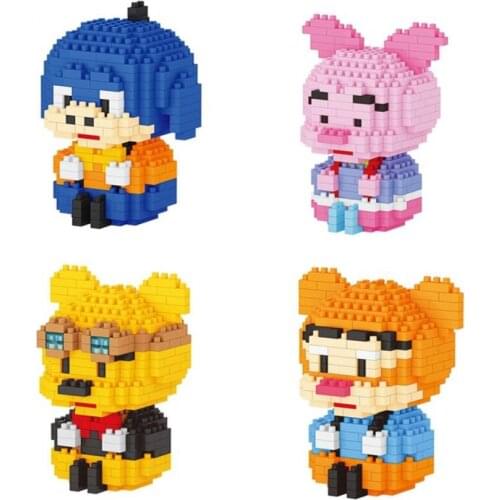 Disney lovely cartoon nanobrick Pooh Winnie Bear figures micro diamond blocks Tiger Piglet Eeyore build brick educational toy