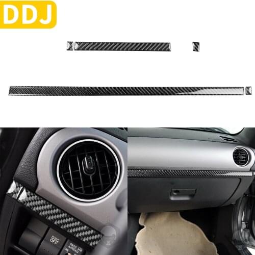 For Mazda MX-5 Miata 2009-2015 Carbon Fiber Dashboard Trim Strips MX5 NC Roadster Interior Sticker Tuning Car Accessories 5Pcs