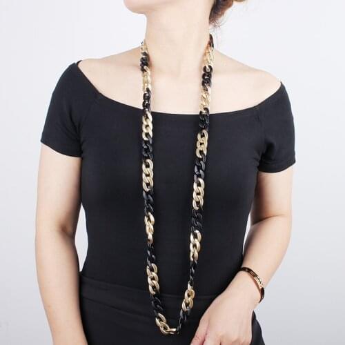 JID New Punk Long Chain Necklace Gold Black Color Plastic Chain Men Necklace 2021 Trend Hip Hop Women Jewelry Gothic Body Decor
