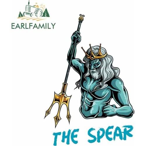 EARLFAMILY 13cm x 9.4cm for Poseidon The Spear Trident Anime Car Stickers RV Windows Decal Refrigerator Cartoon Laptop Graphics
