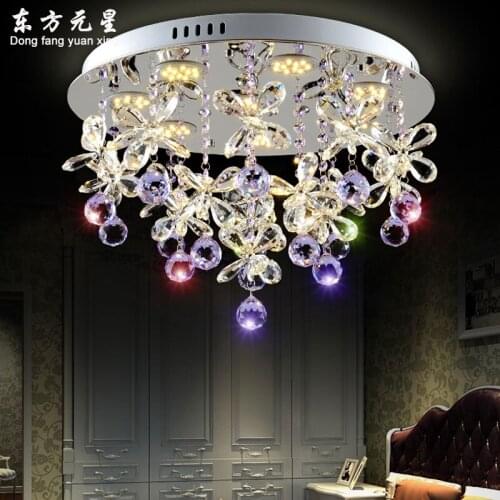 Crystal chandelier light crystal led lamp butterfly petals flower for living room dining room hanging lamp