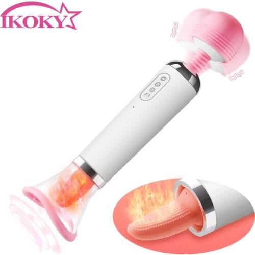 3 in 1 Clitoris Sucker Tongue Licking Nipple Sucking Vibrator Sex Toys for Women Power Magic Wand AV Vibrators Clit Stimulator